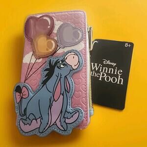 Loungefly Disney Winnie the Pooh Eeyore Heart Balloons Wallet NEW Excellent